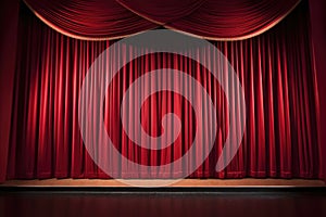 modern stage curtain with dramatic lighting