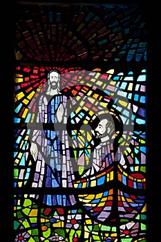 Modern stained glass window