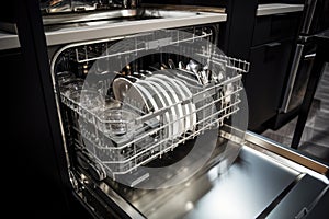 modern stainless steel dishwasher with clean and sleek design