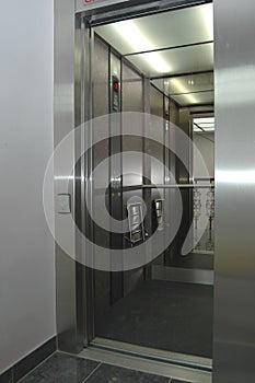 Modern stainless steel elevator