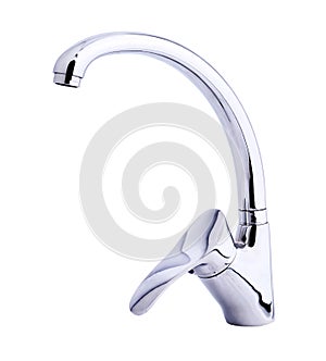 Modern stainless steel tap.