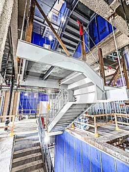 Modern stair under new construction at job site
