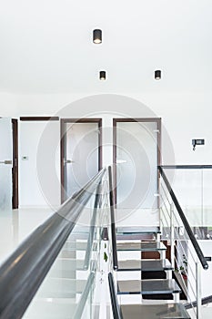 Modern staircase in designed house