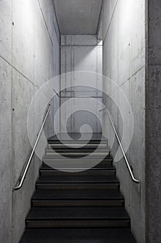 Modern staircase made of exposed concrete