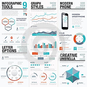 Modern statistics and info graphic vector elements for business