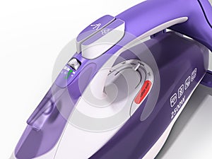 Modern steam iron 3d render on white