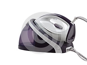 Modern steam iron  on white