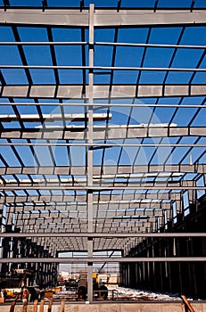 Modern steel building frame