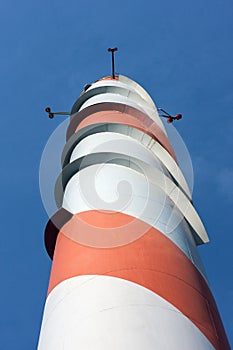 Modern steel chimney in blue sky background
