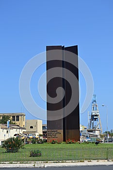 Modern steel memorial, in Palermo