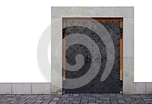 Modern stilized iron door photo