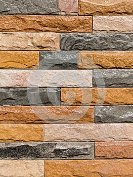 Modern stone brick wall surfaced. photo