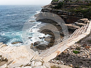 Modern Stone Retaining Walls, Bronte Cliffs, Sydney, Australia