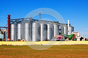 Modern storage buildings under clear sky