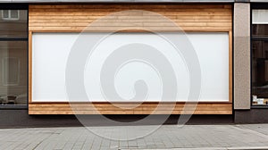 modern store with blank billboard on vitrine