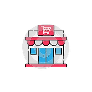 Modern Store icon Vector design Illustration. Store Building icon vector design for e-commerce, online store and marketplace.