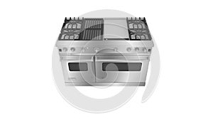 Modern stove. Isolated on white background.3d illustration.