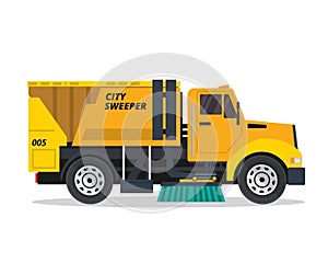 Modern Street Sweeper Truck Illustration