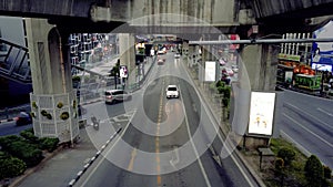 Modern street view with car traffic in Bangkok