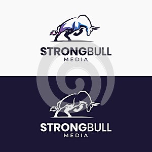 Modern strong bull logo template