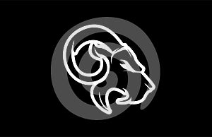 Modern Strong Head Sheep Logo