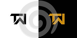 Modern and strong TW logo design photo