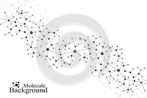 Modern Structure Molecule DNA. Atom. Molecule and communication background for medicine, science, technology, chemistry