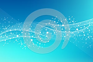 Modern Structure Molecule DNA. Atom. Molecule and communication background for medicine, science, technology, chemistry