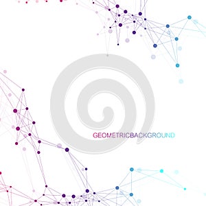 Modern Structure Molecule DNA. Atom. Molecule and communication background for medicine, science, technology, chemistry