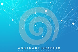 Modern Structure Molecule DNA. Atom. Molecule and communication background