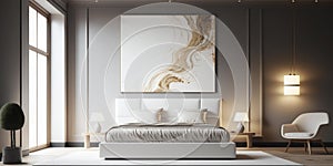 Modern style bedroom interior design in home or hotel room