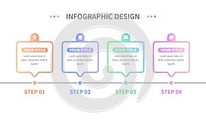 Modern style business infographic with a timeline template to introduce the steps