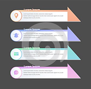 Modern style business infographic with a timeline template to introduce the steps