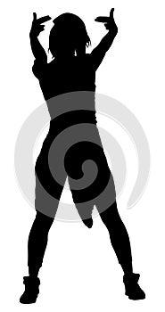 Modern style dancer girl silhouette. hip hop lady.