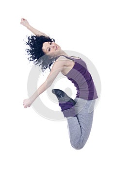 Modern style dancer jumping