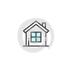 Modern style home, buiilding vector icon