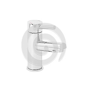 Modern-style kitchen and bathroom faucet, a cold/hot water mixer tap isolated on a white background