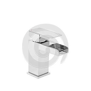 Modern-style kitchen and bathroom faucet, a cold/hot water mixer tap isolated on a white background