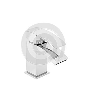 Modern-style kitchen and bathroom faucet, a cold/hot water mixer tap isolated on a white background