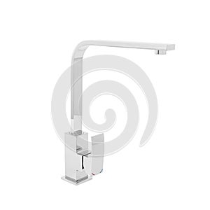 Modern-style kitchen and bathroom faucet, a cold/hot water mixer tap isolated on a white background