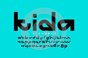 Modern style lowercase font