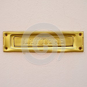 Modern Style Mailbox with Italian Text LETTERE