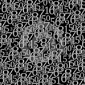 Modern style numbers design seamless pattern