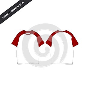 Modern Style T-Shirt Design v7 Color is Red and White, T-Shirt Modern and Minimalist Vectorize