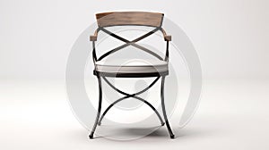 Modern Style Wooden And Wrought Iron Bar Chair 3d Model