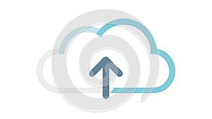 Modern Stylish Cloud Upload Icon for Data Management, vector design Generative AI