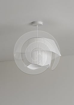 Modern stylish fabric lampshade in the living room, bedroom in Scandinavian style