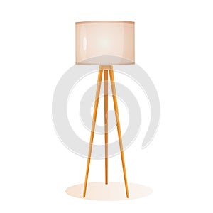 Modern stylish floor lamp isolated on a white background