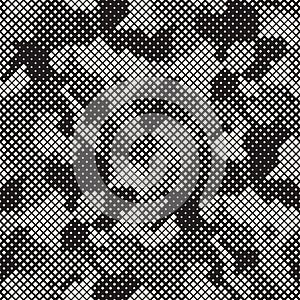 Modern Stylish Halftone Texture. Endless Abstract Background With Random Size Squares. Vector Seamless Chaotic Squares Pattern