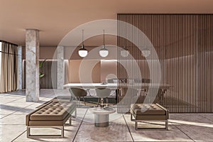 Modern stylish living room interior with furniture. Contemporary designs and hotel concept.